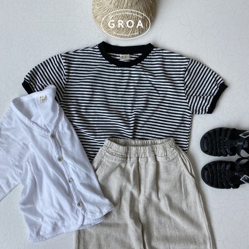 Groa - Korean Children Fashion - #littlefashionista - Line Stripes Tee - 6