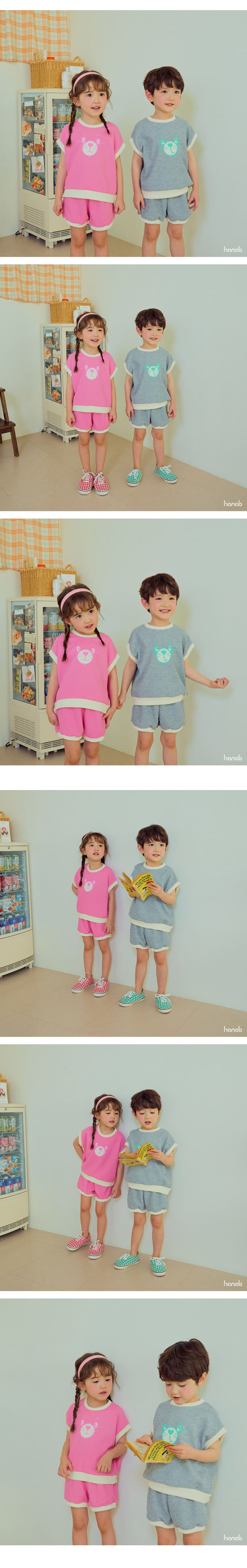 Hanab - Korean Children Fashion - #kidzfashiontrend - Cuty Bear Top Bottom Set - 2