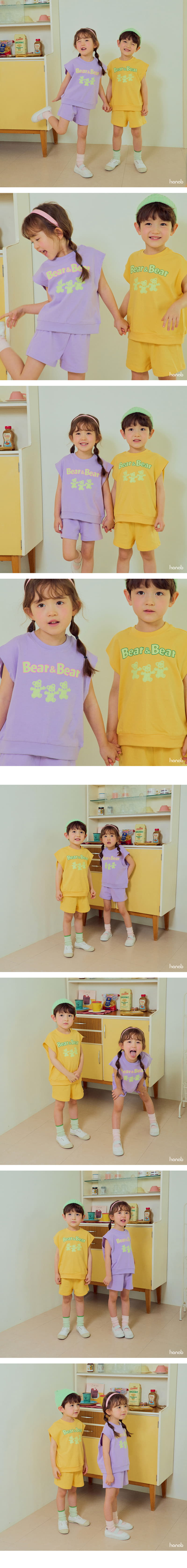 Hanab - Korean Children Fashion - #kidzfashiontrend - Duble Bear Top Bottom Set