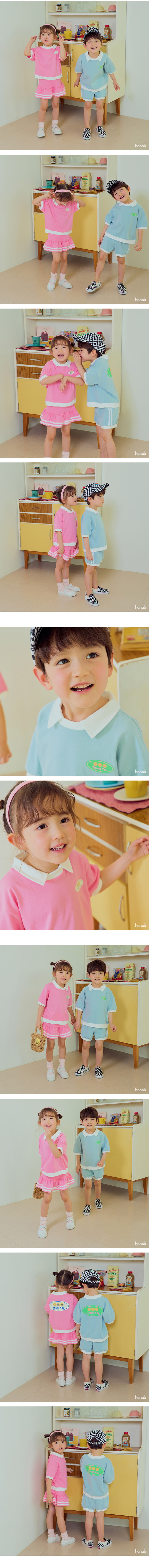 Hanab - Korean Children Fashion - #prettylittlegirls - Thank You Top Bottom Set - 2