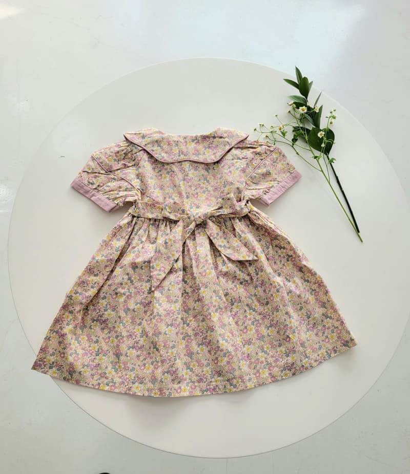 Hanacoco - Korean Children Fashion - #stylishchildhood - Flower Collar One-pice - 4