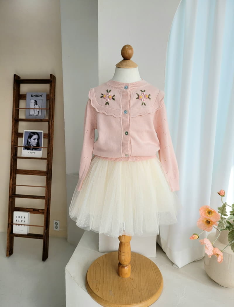 Hanacoco - Korean Children Fashion - #kidsshorts - Coco Flower Cardigan - 4