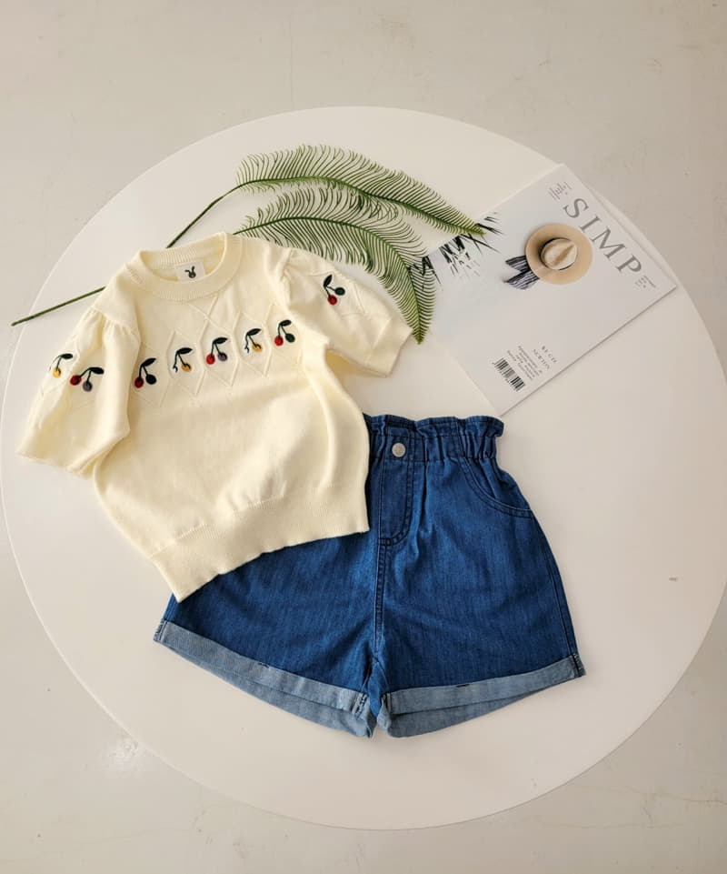 Hanacoco - Korean Children Fashion - #kidzfashiontrend - Mini Cherry Knit Tee - 3