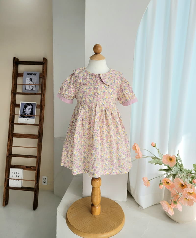 Hanacoco - Korean Children Fashion - #toddlerclothing - Flower Collar One-pice - 2