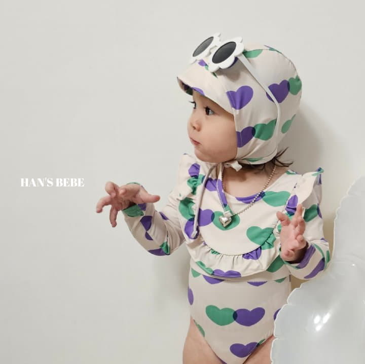 Han's - Korean Baby Fashion - #babyclothing - Bebe Prelin Swimwear (Hat+Swimwear) - 2