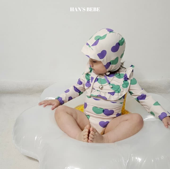 Han's - Korean Baby Fashion - #babyootd - Bebe Prelin Swimwear (Hat+Swimwear) - 8