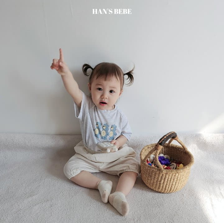 Han's - Korean Baby Fashion - #onlinebabyboutique - Bebe Three Bears Tee - 2