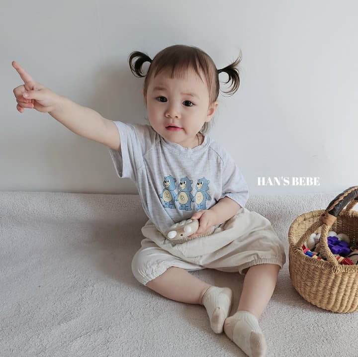 Han's - Korean Baby Fashion - #onlinebabyshop - Bebe Three Bears Tee - 3
