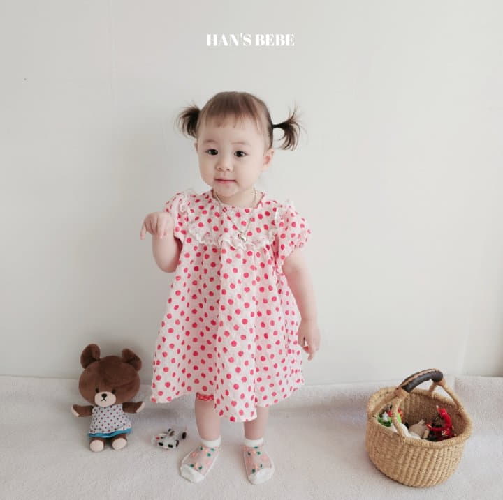 Han's - Korean Baby Fashion - #onlinebabyshop - Bebe Dot One-piece - 6