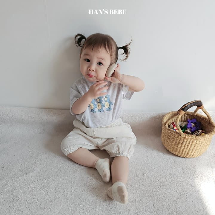Han's - Korean Baby Fashion - #onlinebabyshop - Bebe Three Bears Tee - 4