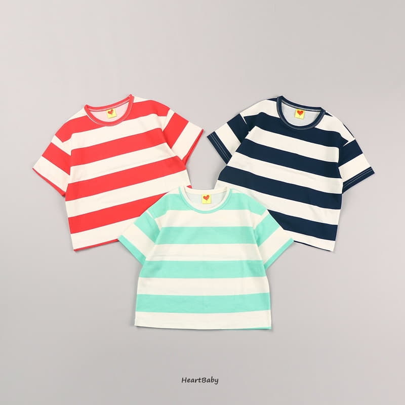 Heart Baby - Korean Children Fashion - #Kfashion4kids - Big Stripes Tee