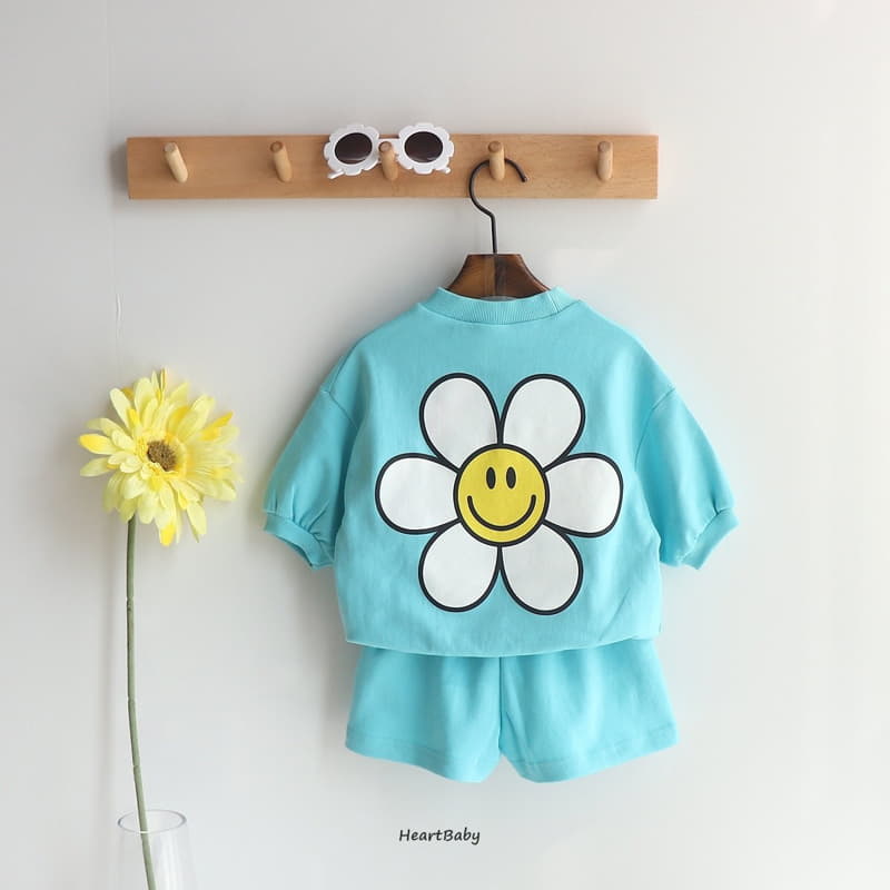 Heart Baby - Korean Children Fashion - #childofig - Sun Flower Top Bottom Set - 8