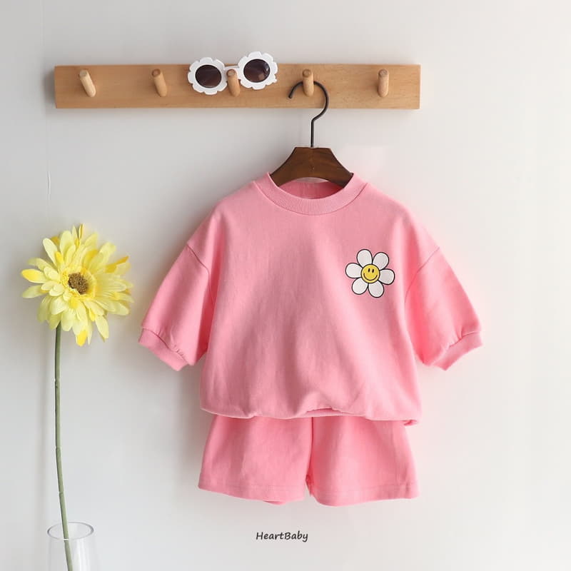 Heart Baby - Korean Children Fashion - #childofig - Sun Flower Top Bottom Set - 9