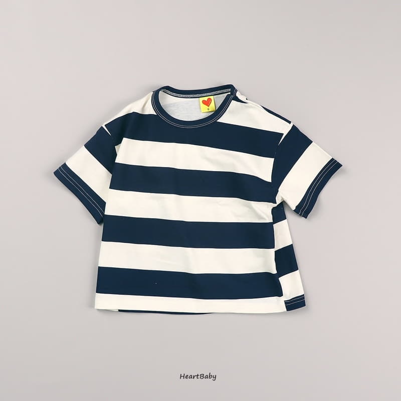 Heart Baby - Korean Children Fashion - #childrensboutique - Big Stripes Tee - 10