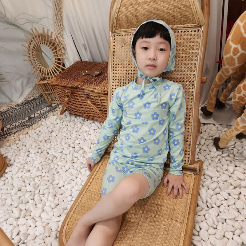 Heart Baby - Korean Children Fashion - #childrensboutique - Daisy Rashguard Top Bottom Set - 9