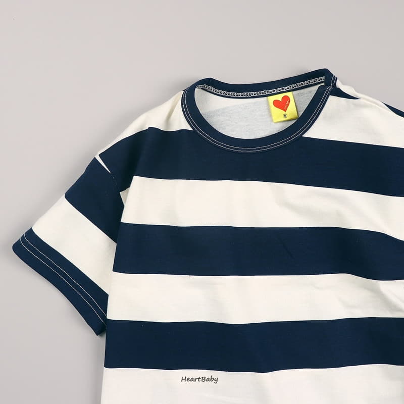 Heart Baby - Korean Children Fashion - #designkidswear - Big Stripes Tee - 11