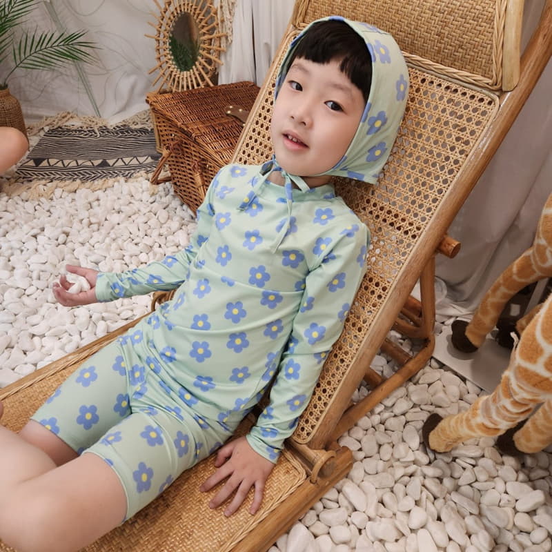 Heart Baby - Korean Children Fashion - #designkidswear - Daisy Rashguard Top Bottom Set - 10