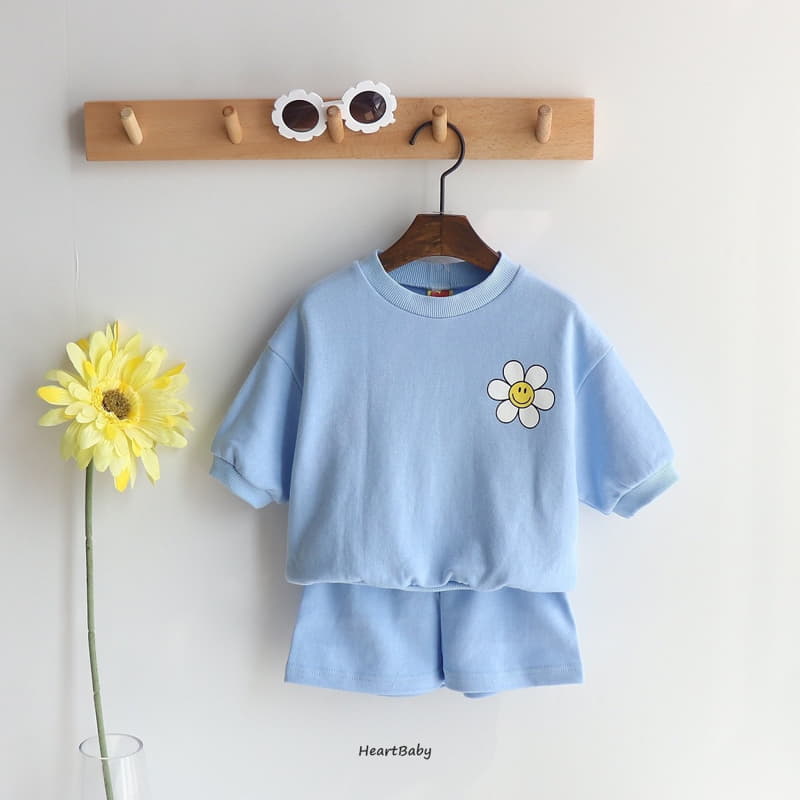 Heart Baby - Korean Children Fashion - #designkidswear - Sun Flower Top Bottom Set - 11