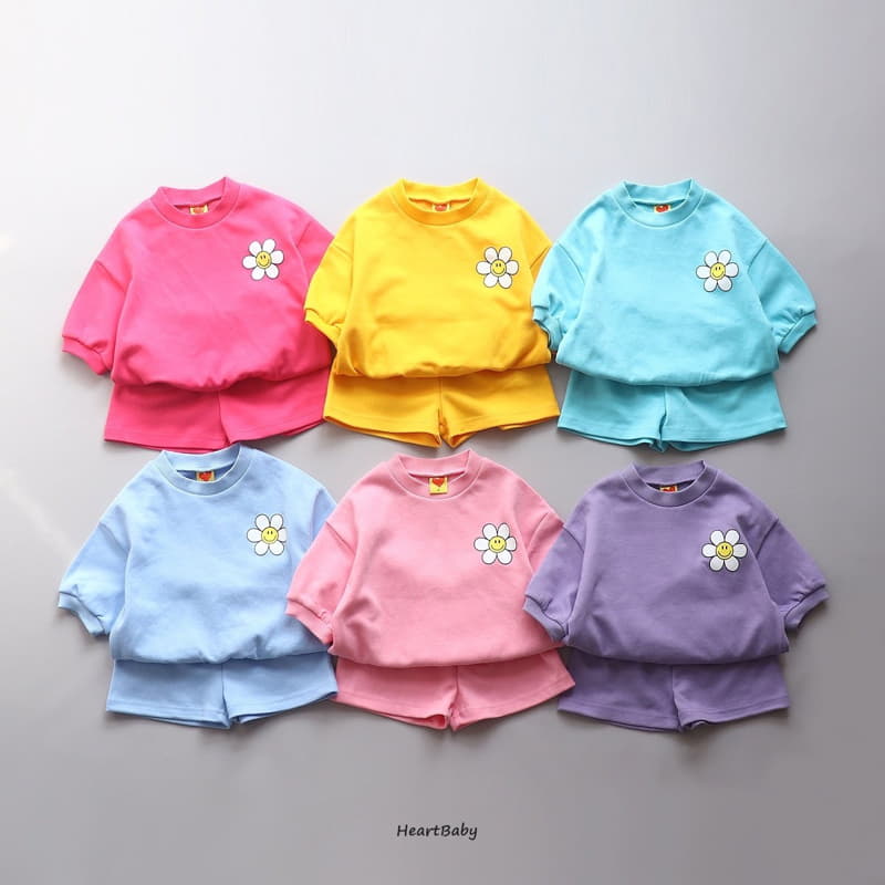 Heart Baby - Korean Children Fashion - #kidsstore - Sun Flower Top Bottom Set