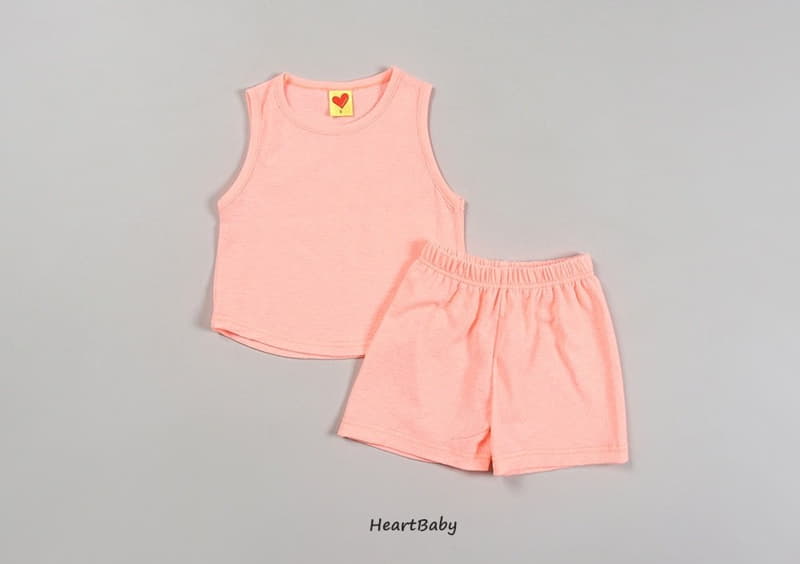 Heart Baby - Korean Children Fashion - #kidzfashiontrend - Macaroon Sleeveless Top Bottom Set - 10
