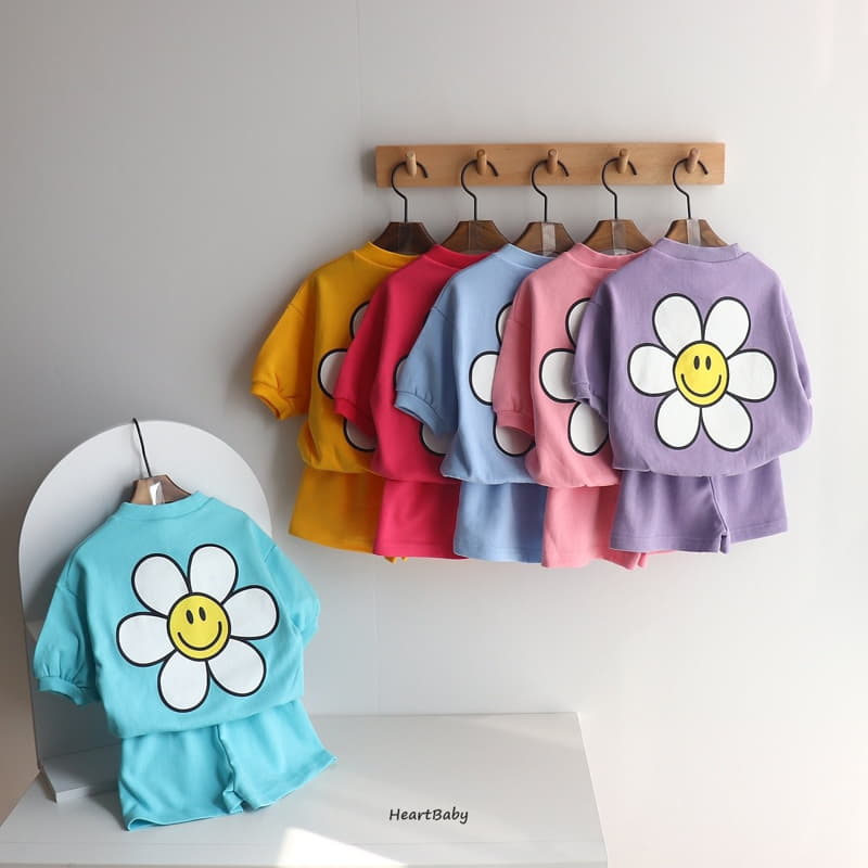 Heart Baby - Korean Children Fashion - #Kfashion4kids - Sun Flower Top Bottom Set - 4