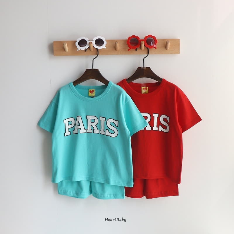 Heart Baby - Korean Children Fashion - #littlefashionista - Paris Top Bottom Set - 2
