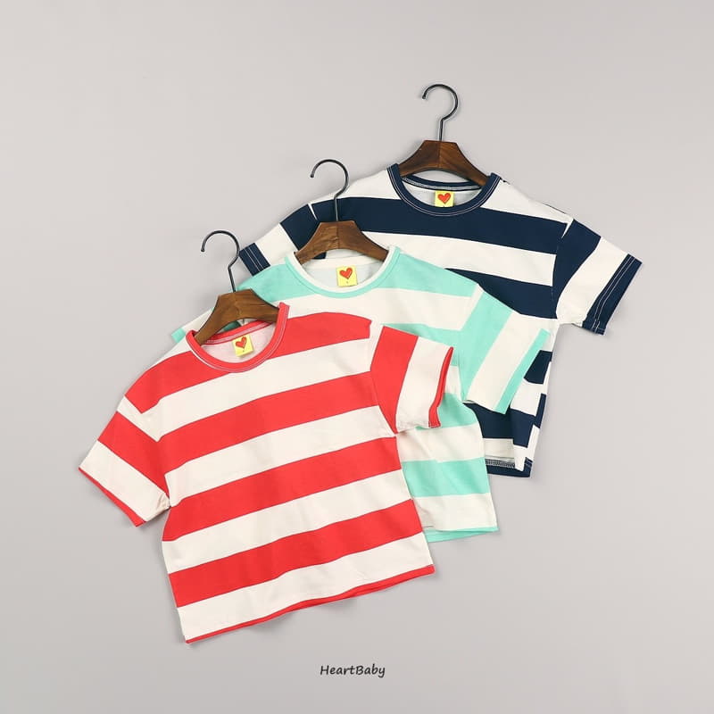 Heart Baby - Korean Children Fashion - #magicofchildhood - Big Stripes Tee - 3