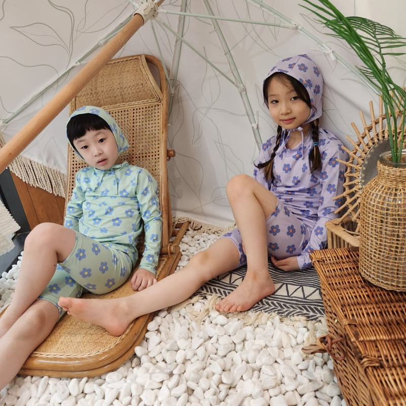 Heart Baby - Korean Children Fashion - #magicofchildhood - Daisy Rashguard Top Bottom Set - 2