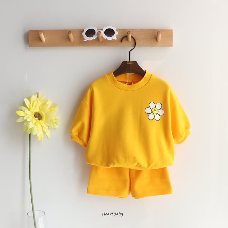 Heart Baby - Korean Children Fashion - #magicofchildhood - Sun Flower Top Bottom Set - 5