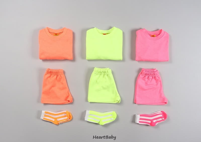 Heart Baby - Korean Children Fashion - #magicofchildhood - Neon Crayon Top Bottom Set - 2