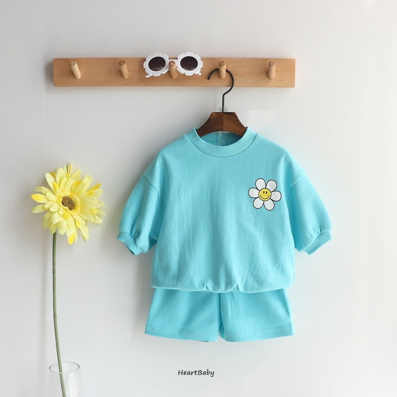 Heart Baby - Korean Children Fashion - #prettylittlegirls - Sun Flower Top Bottom Set - 7