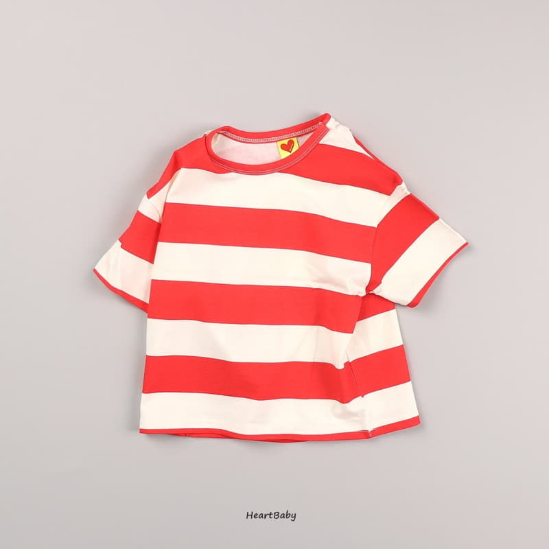 Heart Baby - Korean Children Fashion - #stylishchildhood - Big Stripes Tee - 8