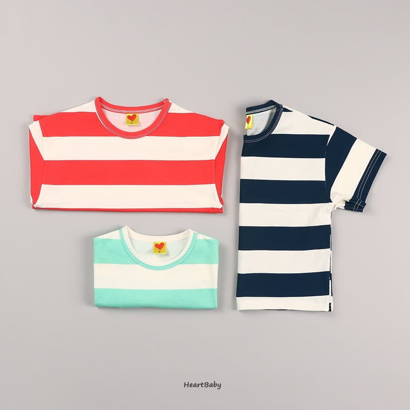 Heart Baby - Korean Children Fashion - #todddlerfashion - Big Stripes Tee - 6