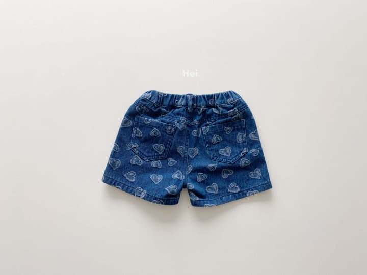 Hei - Korean Children Fashion - #designkidswear - Heart Denim Shorts - 2