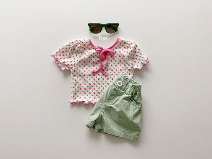 Hei - Korean Children Fashion - #kidsshorts - Petit Ribbon Tee Flower - 7