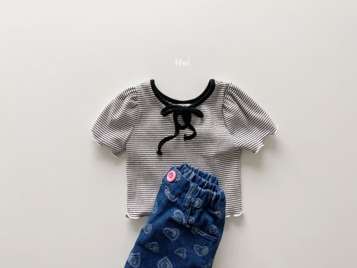 Hei - Korean Children Fashion - #kidsshorts - Heart Denim Shorts - 5