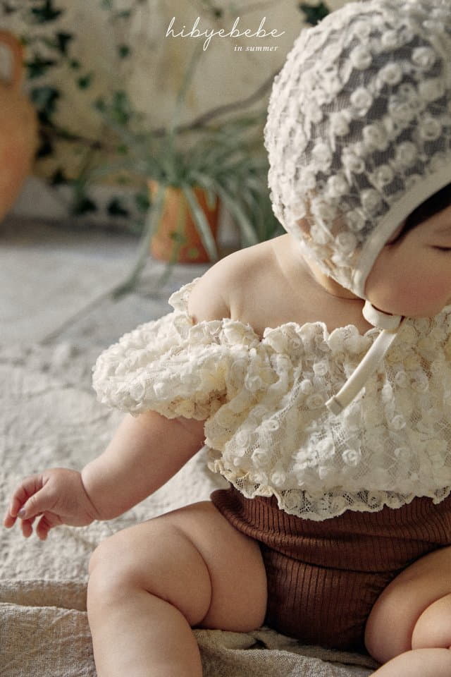 Hi Byebebe - Korean Baby Fashion - #babygirlfashion - Bebe Moca Lace Swimwear with Hat - 8