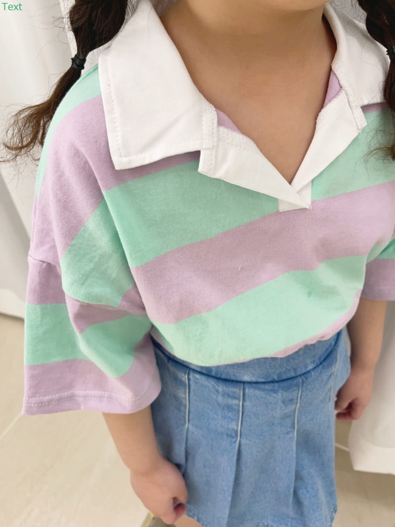 Honeybee - Korean Children Fashion - #designkidswear - Stripes Collar Tee - 12