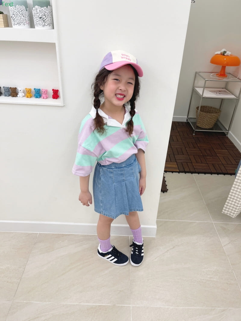 Honeybee - Korean Children Fashion - #littlefashionista - Stripes Collar Tee - 3