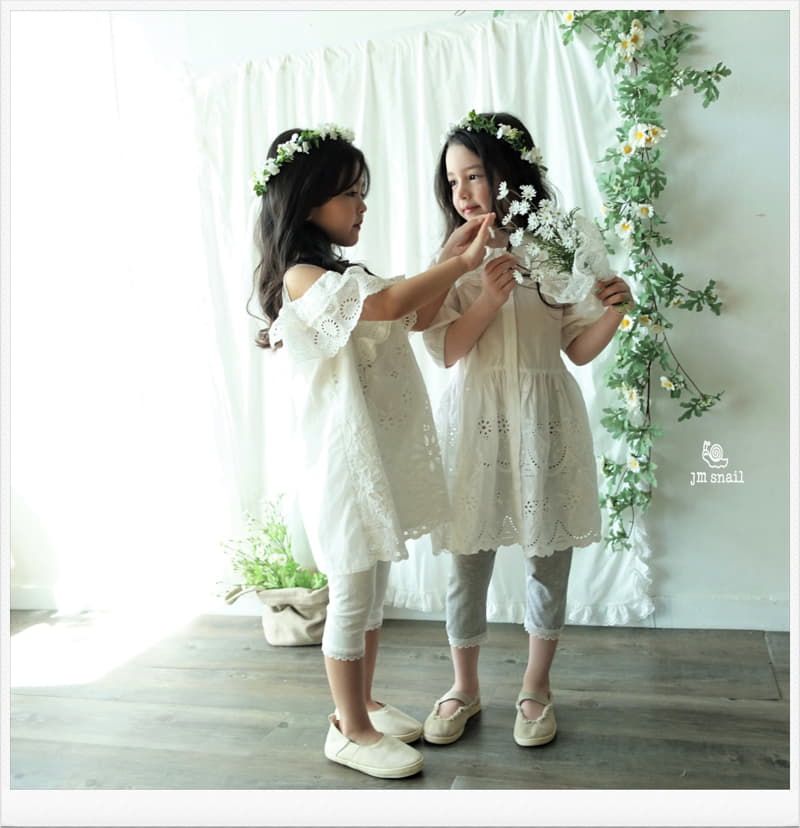 JM Snail - Korean Children Fashion - #discoveringself - Lace Punching Collar One-piece - 9