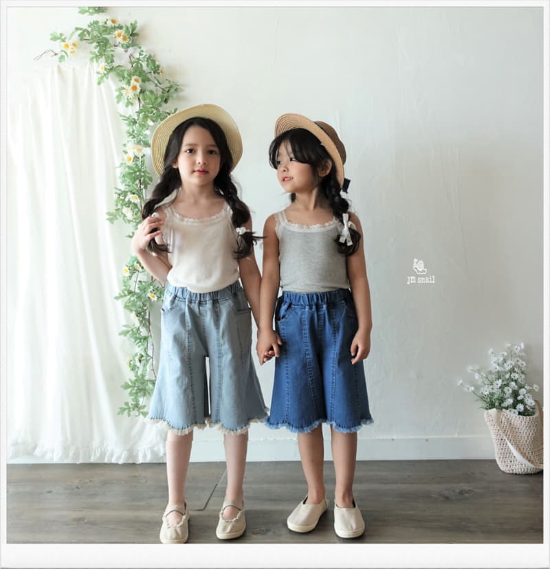 JM Snail - Korean Children Fashion - #kidsstore - Lace Rib Sleeveless