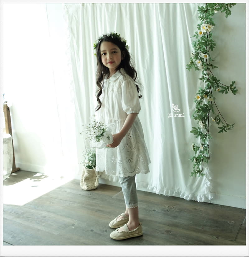 JM Snail - Korean Children Fashion - #minifashionista - Lace Punching Collar One-piece