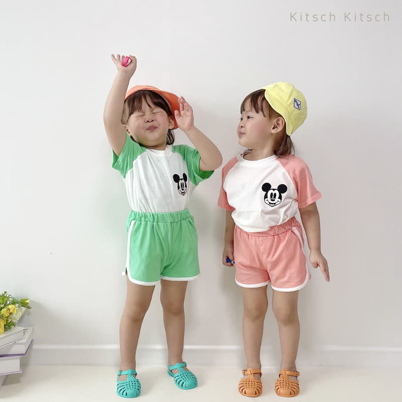 Kitsch Kitsch - Korean Children Fashion - #Kfashion4kids - Shinninh Mickey Sleeveless Tee Bottom Set - 9