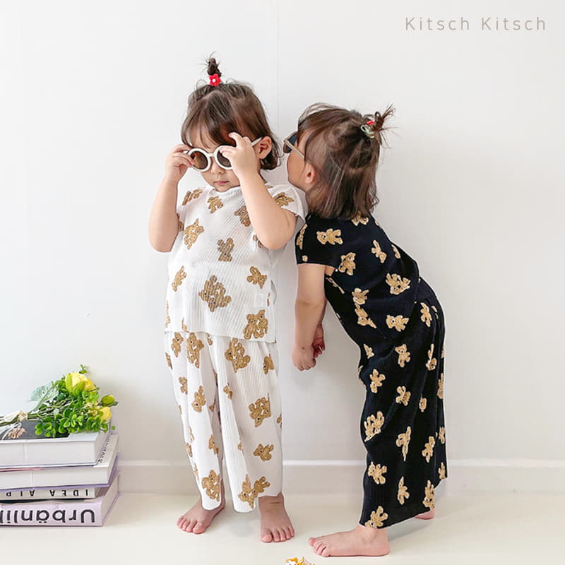 Kitsch Kitsch - Korean Children Fashion - #childofig - Retro Pleats Top Bottom Set - 11
