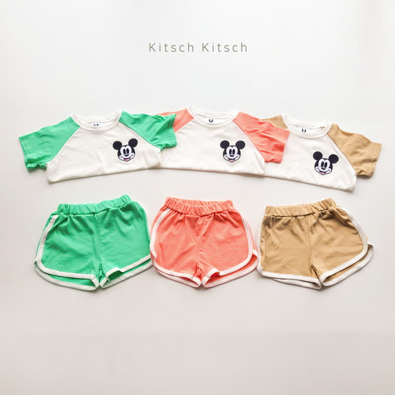 Kitsch Kitsch - Korean Children Fashion - #childrensboutique - Shinninh Mickey Sleeveless Tee Bottom Set - 2