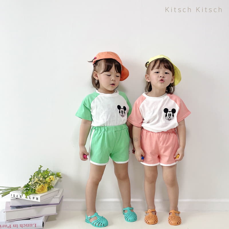 Kitsch Kitsch - Korean Children Fashion - #designkidswear - Shinninh Mickey Sleeveless Tee Bottom Set - 4