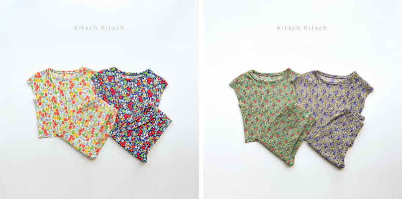 Kitsch Kitsch - Korean Children Fashion - #fashionkids - Retro Pleats Top Bottom Set - 2