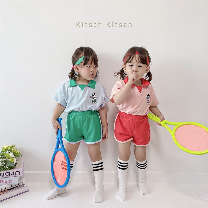 Kitsch Kitsch - Korean Children Fashion - #kidsshorts - Tennis Mickey Top Bottom Set - 7