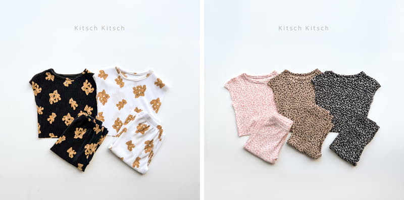 Kitsch Kitsch - Korean Children Fashion - #kidsshorts - Retro Pleats Top Bottom Set - 3