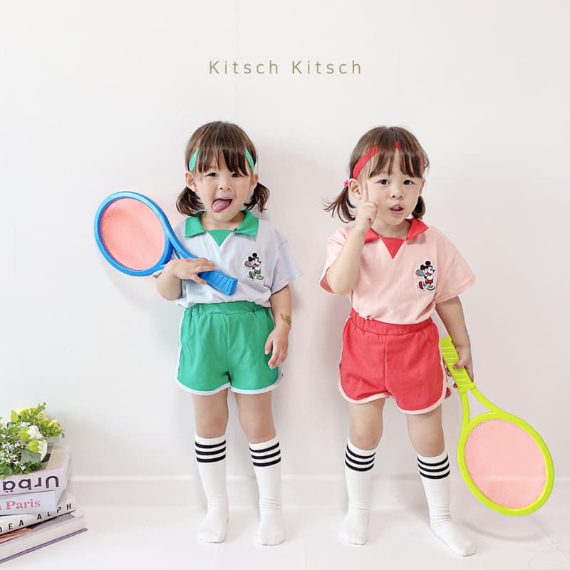 Kitsch Kitsch - Korean Children Fashion - #kidsstore - Tennis Mickey Top Bottom Set - 8